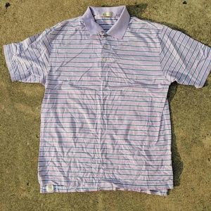 Peter Millar Mens Golf Polo Shirt Stripes Sz Large